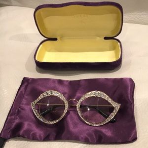 RARE New 100% Authentic GUCCI Crystal Cat Glasses